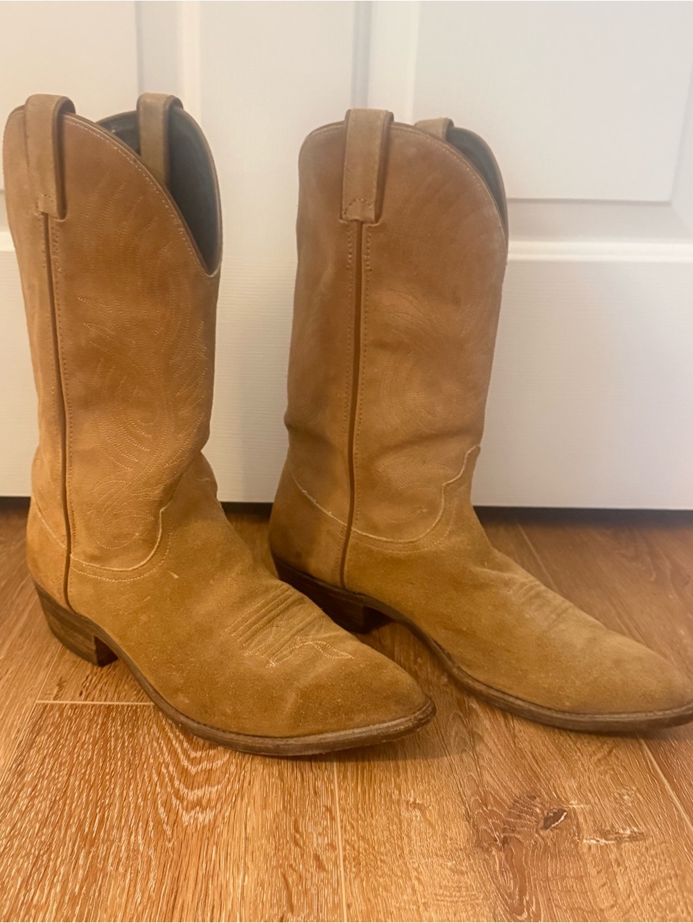 Vintage 1993 Code West Suede Cowboy Boots Made in US 9.5M  90s Western Festival